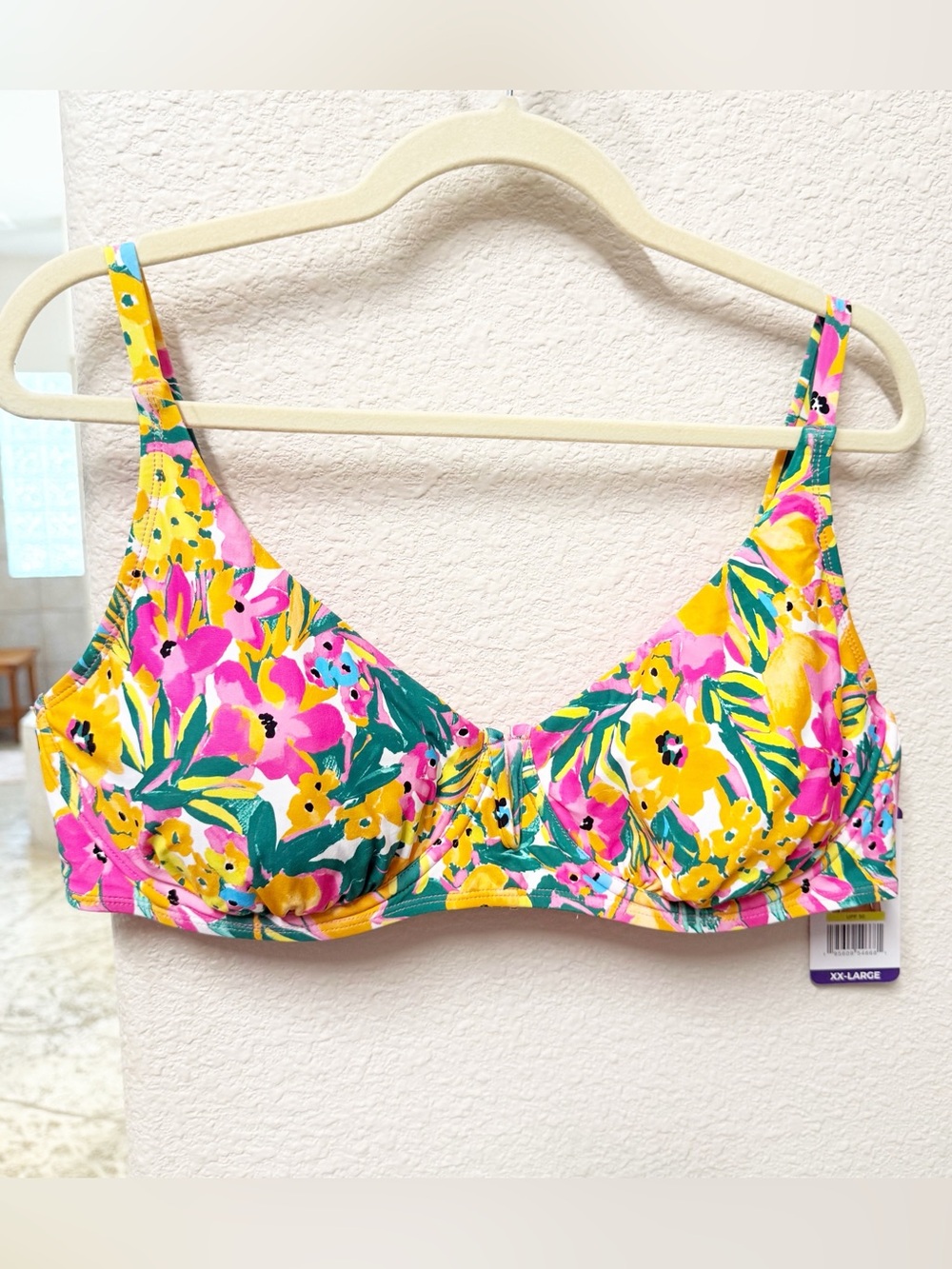 NEW Anne Cole Floral Bikini Top XXL NWT